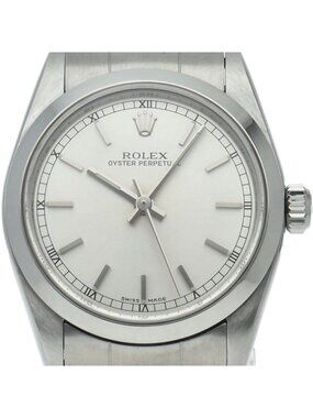 Rolex Oyster Perpetual Boys Watch SS Silver Polished